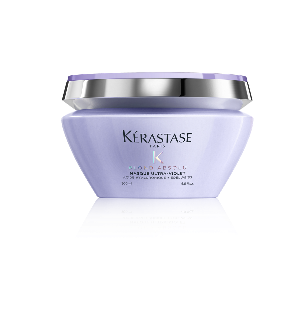 Kérastase Blond Absolu Masque Ultra-Violet, masque pigmenté pour cheveux blonds décolorés ou méchés, 200ml